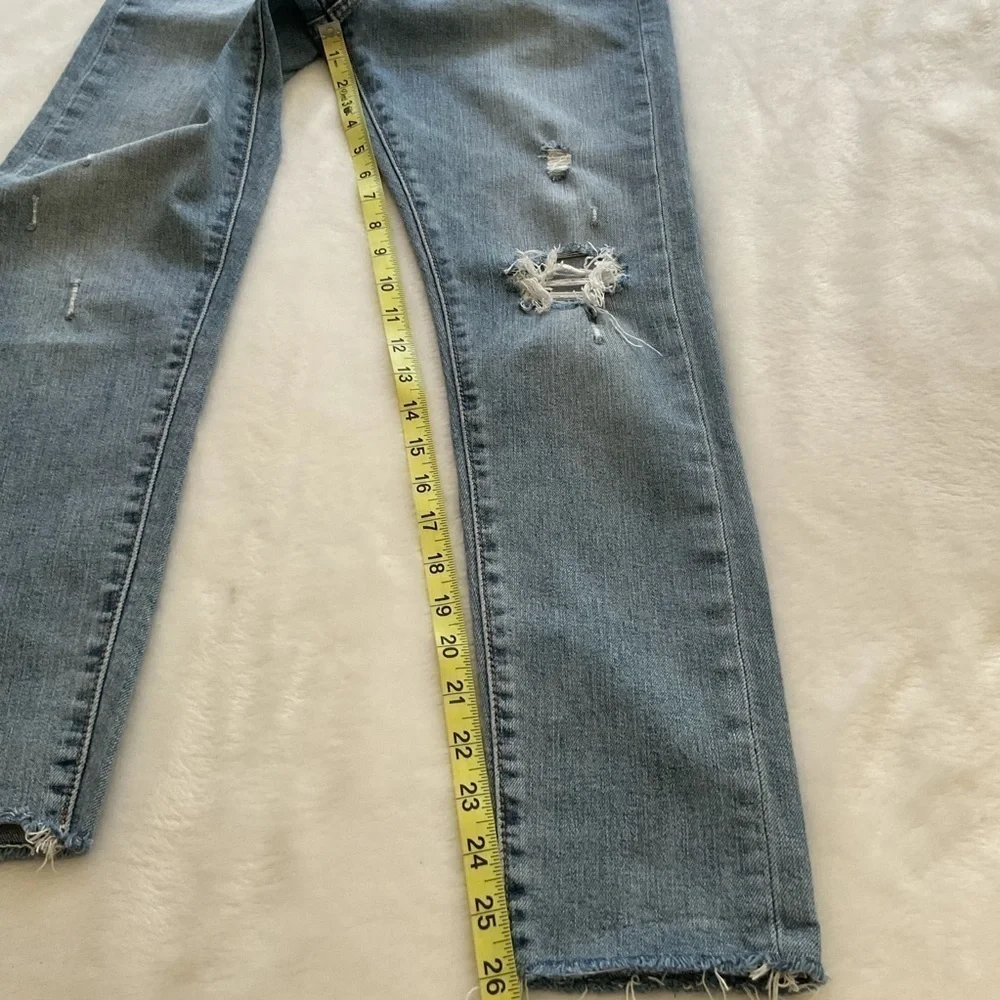 Levi's Wedgie High Rise Skinny Distressed Button Fly Frayed Hem Jeans